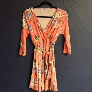 Coral Floral Dress